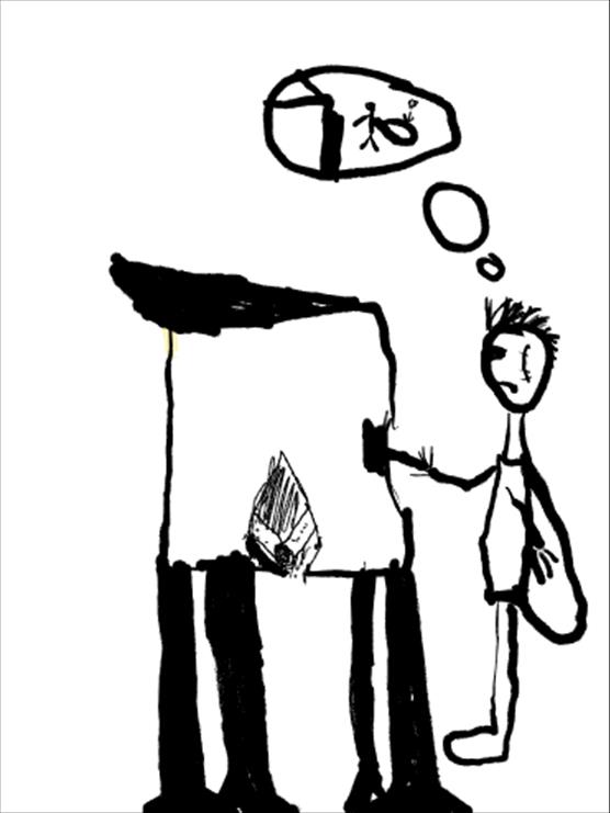 The thief breaks the glass case...